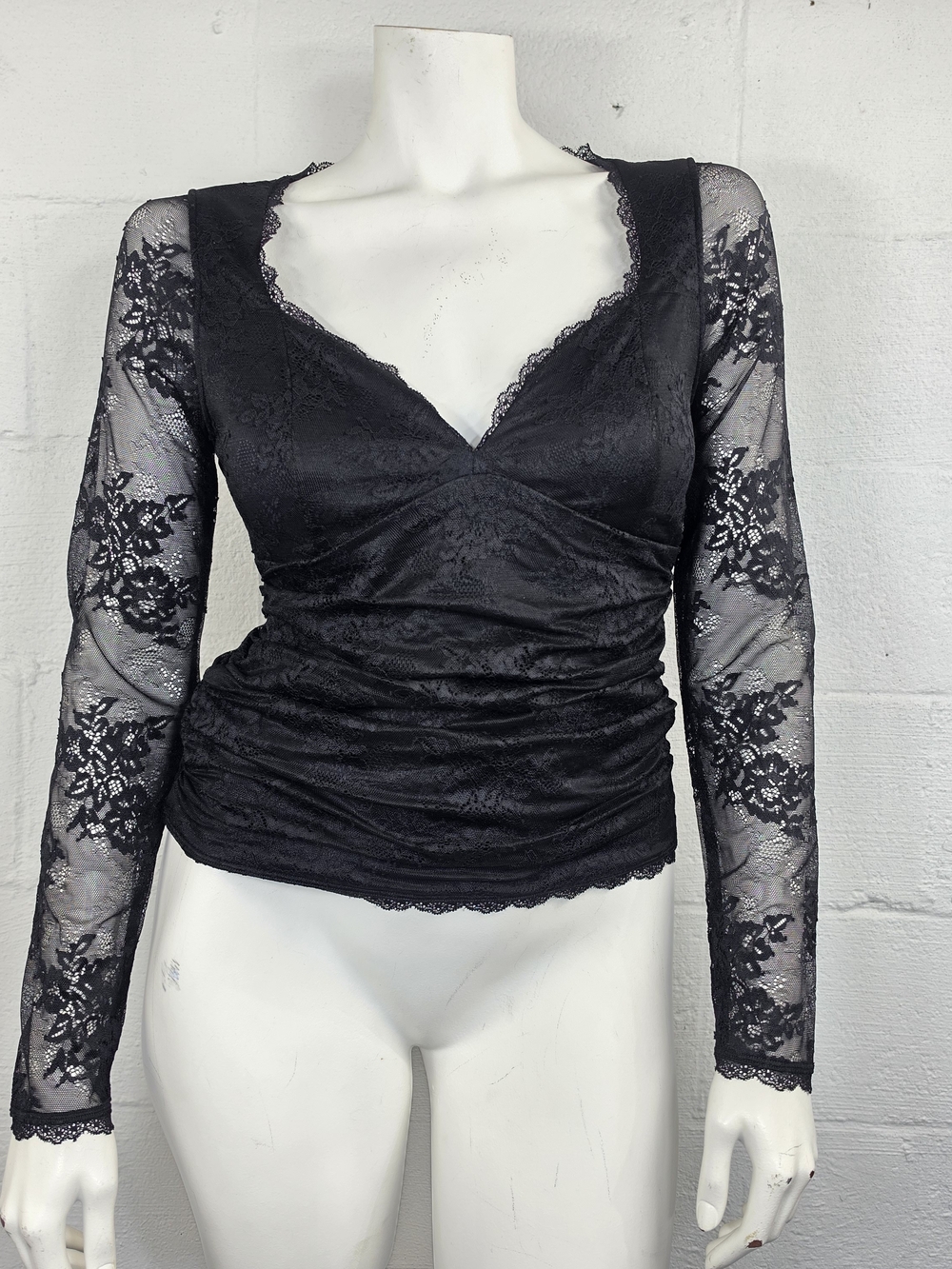 Abercrombie & Fitch Bra-Free Collection Zoe Long Sleeve Lace Top